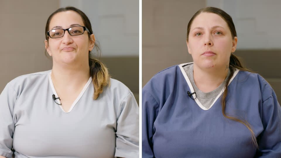 Meagan Carpenter and Tiffany Joseph Busch are two of the women in the Maryland Correctional Institution for Women's VR training program. - Mackenzie Happe/CNN