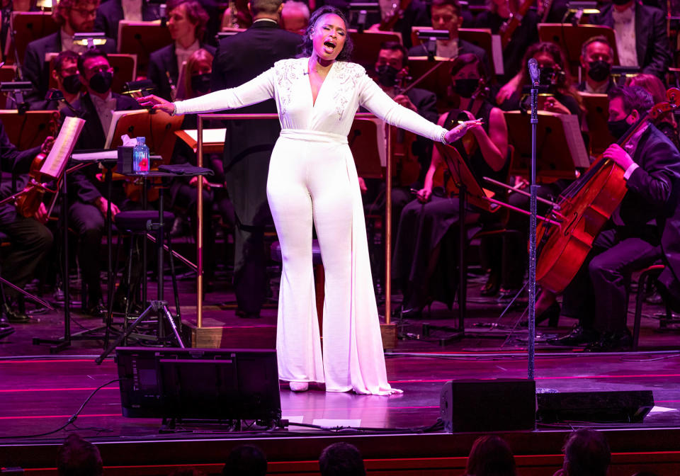 <p>Jennifer Hudson performs a one-night-only event with London's Royal Philharmonic Orchestra on Jan. 22 at the newly opened Steinmetz Hall at the Dr. Phillips Center for the Performing Arts in Orlando, Florida.</p>