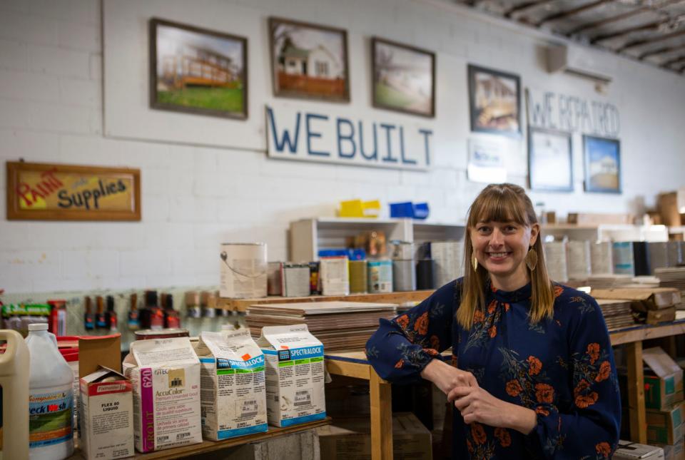 Stephanie Taylor, Director of Community Engagement, stands outside of her office at the Habitat for Humanity Office in Lancaster, Ohio on November 24, 2021.