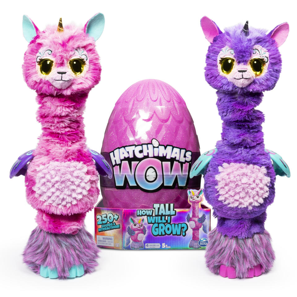 Hatchimals WOW, Llalacorn 32-Inch Tall Interactive Hatchimal with Re-Hatchable Egg. (Photo: Walmart)