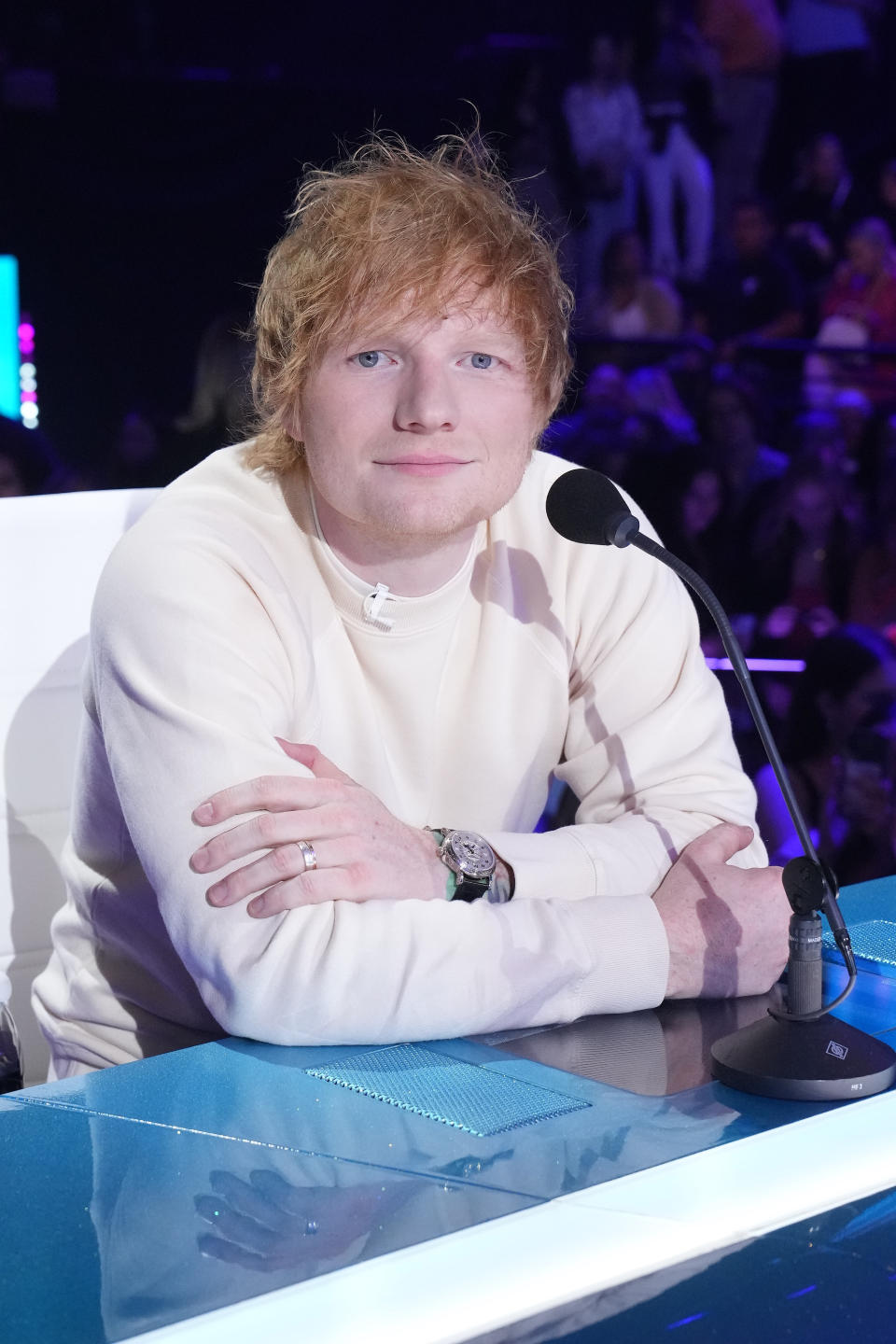 ed sitting at a judge's table