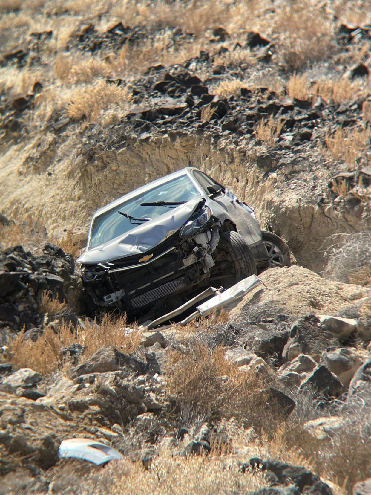 A 72-year-old woman was rescued after her wrecked car was found in rural southern Canyon County, Idaho. (Canyon County Sheriff's Office)