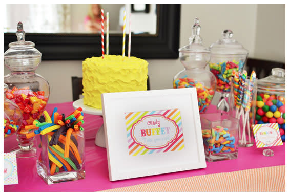 Rainbow Birthday Candy Buffet