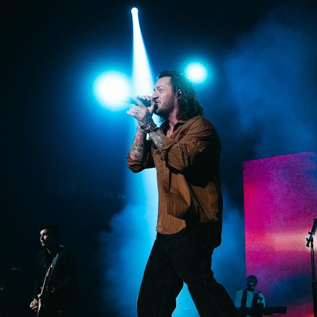 Tyler Hubbard in concert in Detroit at Little Caesars Arena on April 4.