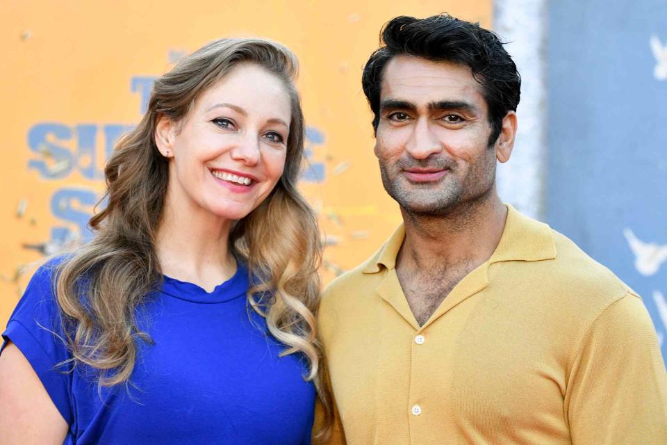 <p>Rodin Eckenroth/WireImage</p> Emily V. Gordon and Kumail Nanjiani attend the Warner Bros. premiere of "The Suicide Squad" on August 02, 2021.