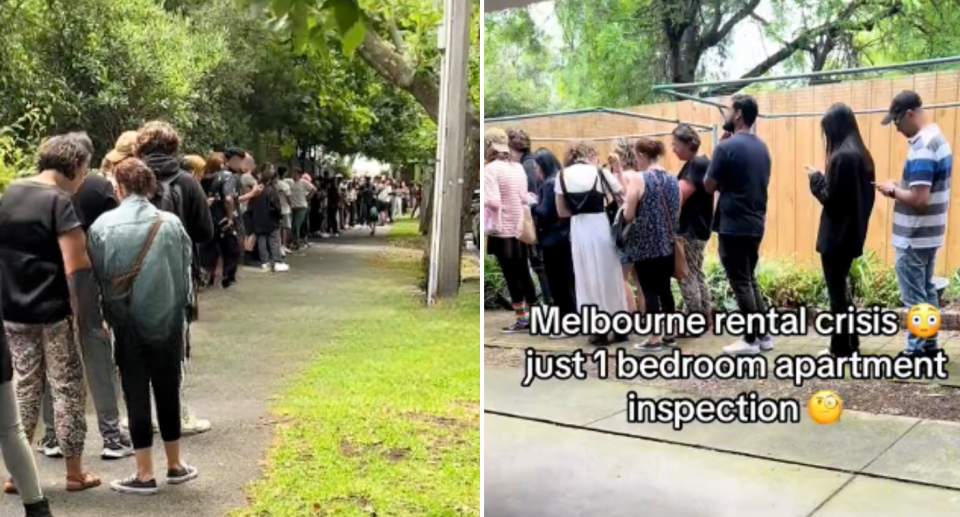 Scenes of queues outside rental inspections are back with a bang. Source: TikTok