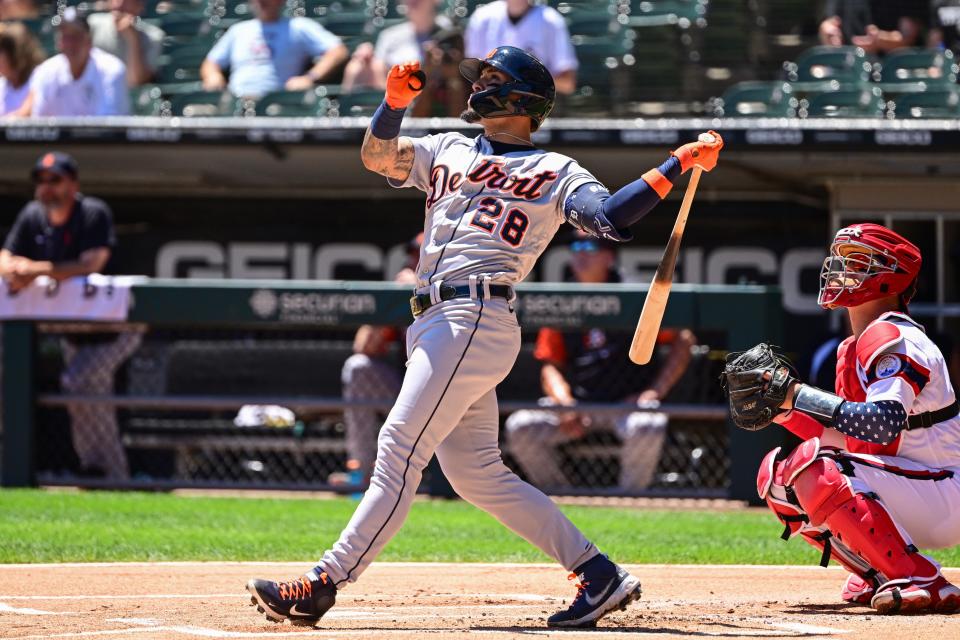 Maybe he just likes the road grays? Javier Baez's OPS is more than 300 points higher away from Comerica Park.