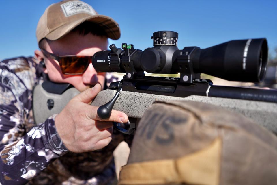 <em>OL</em> Staff writer, Tyler Freel, shoots the T3x UPR off a bag.