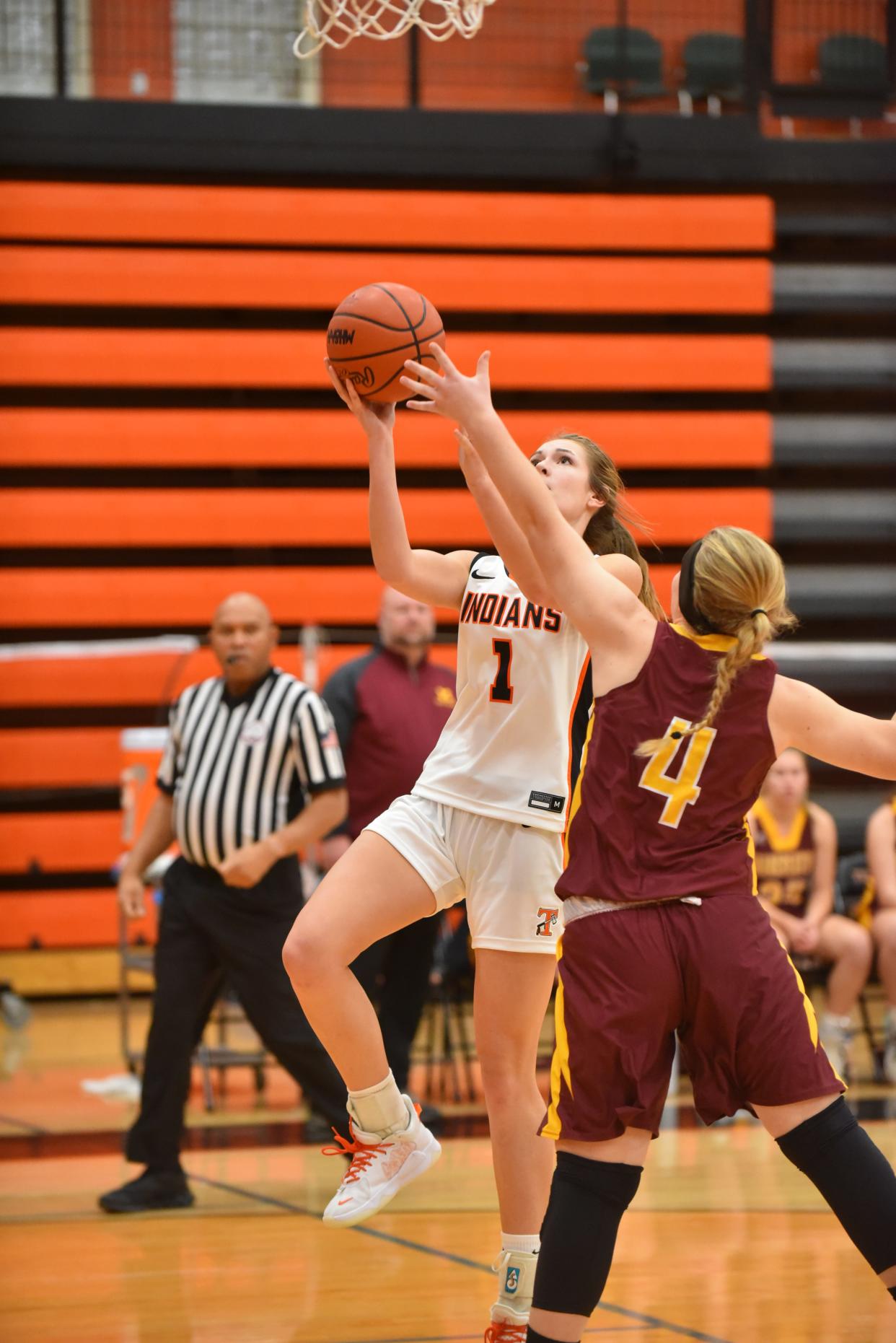 Tecumseh's Alli Zajac goes up for a layup during a game against Manchester.