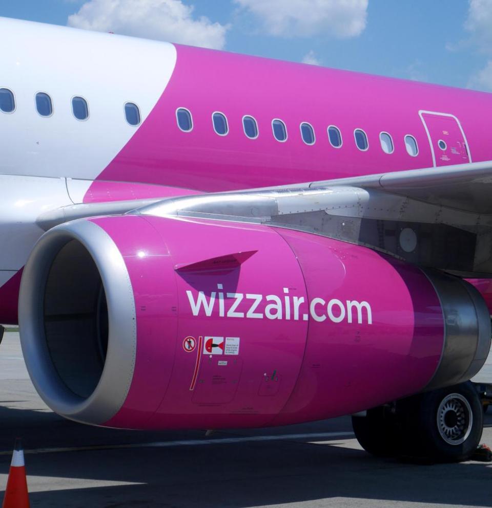 Wizz Air A320 200 on the tarmac at Budapest Ferihegy airport, Hungary