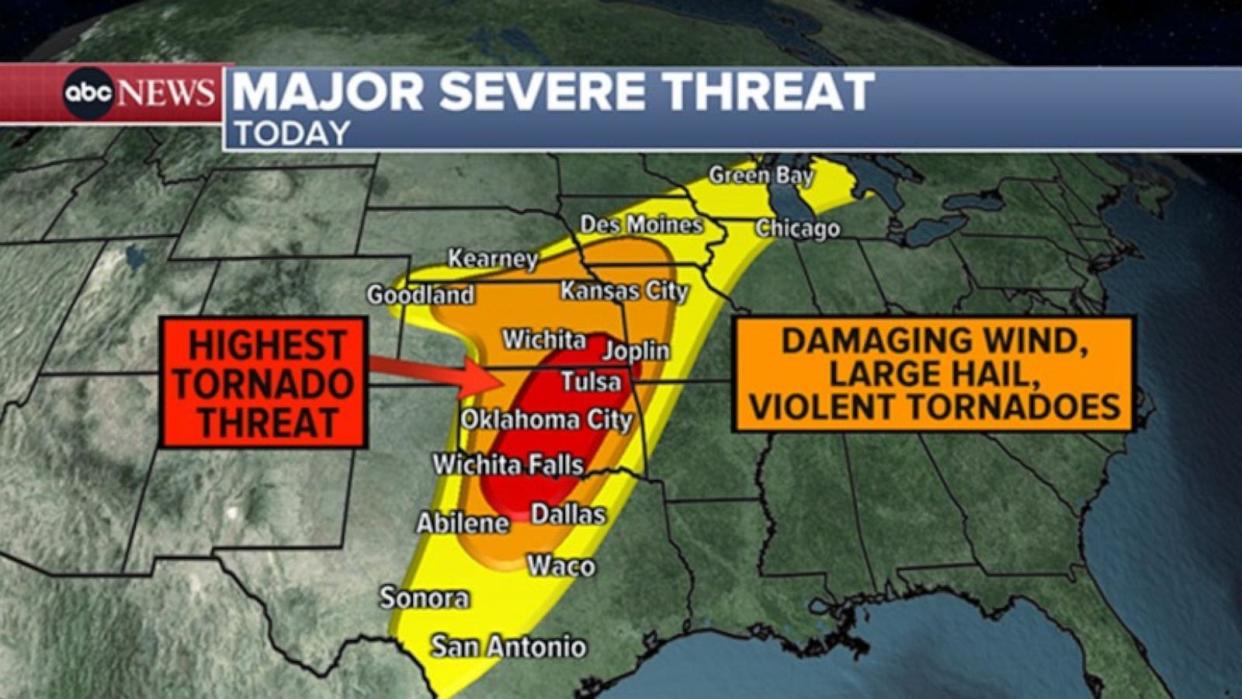 PHOTO: major severe threat weather graphic (ABC News)