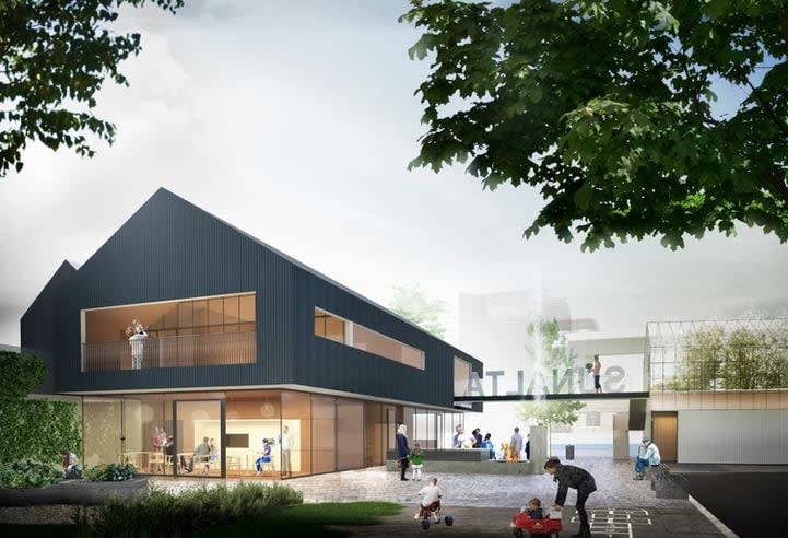 A rendering of the new community hub envisions a multipurpose space in the southwest inner-city neighbourhood.  (Sunalta Community Association - image credit)