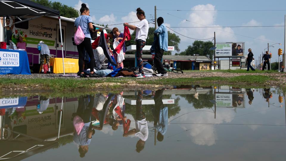 A Camden County outreach program takes place on Broadway in Camden on July 20, 2023.  