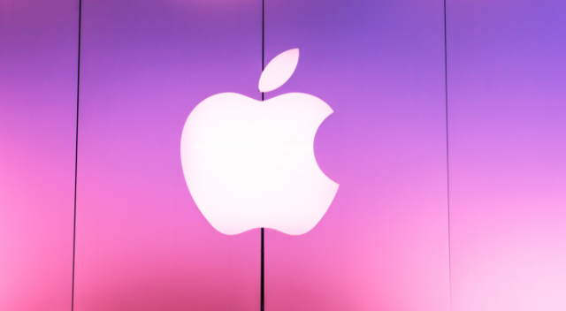 apple logo wallpaper pink