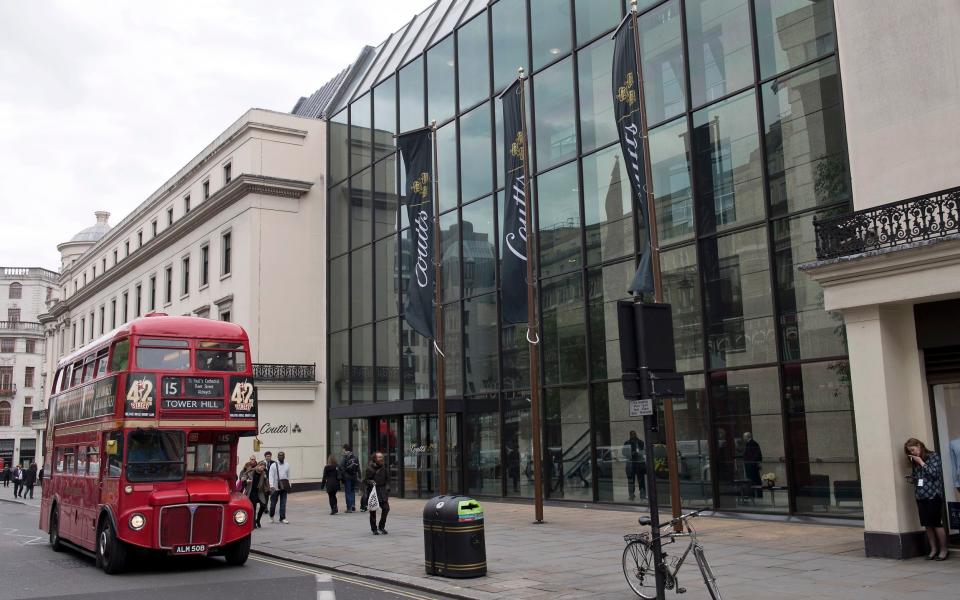 The headquarters of the private bank Coutts in London