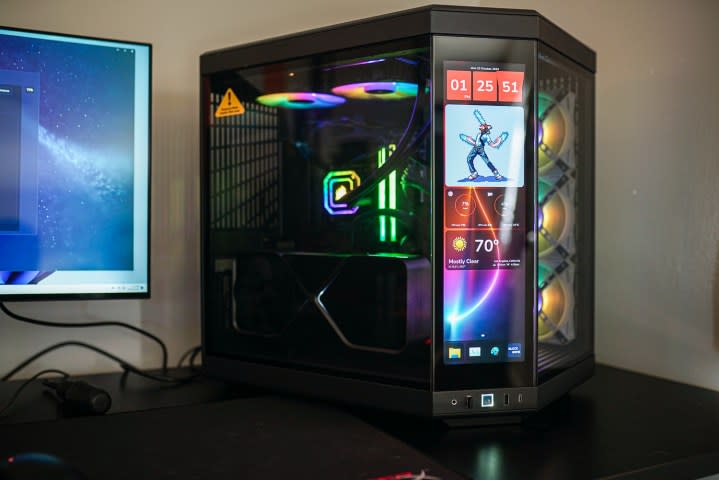 The Hyte Y70 PC case with a touchscreen.