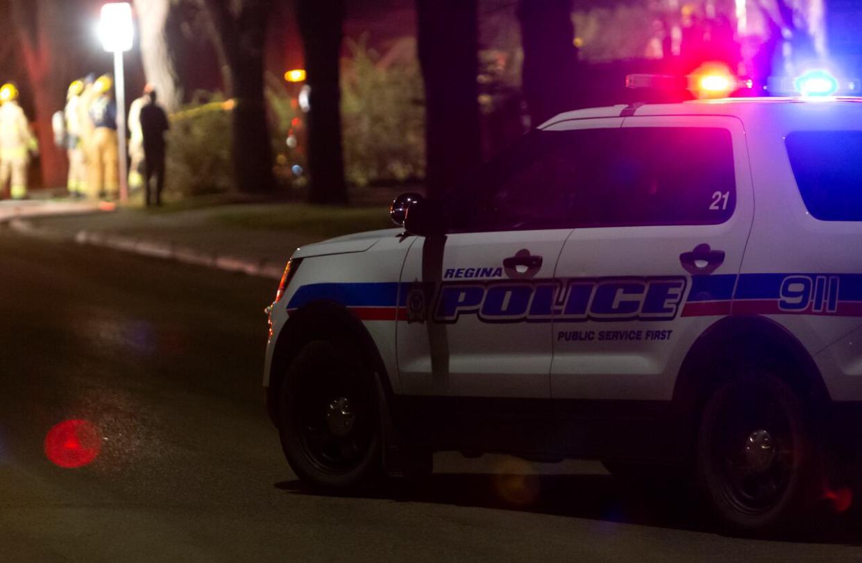 A file photo shows a police vehicle. The Regina Police Service responded to a vehicle collision involving a youth cyclist Friday night. (Bryan Eneas/CBC - image credit)