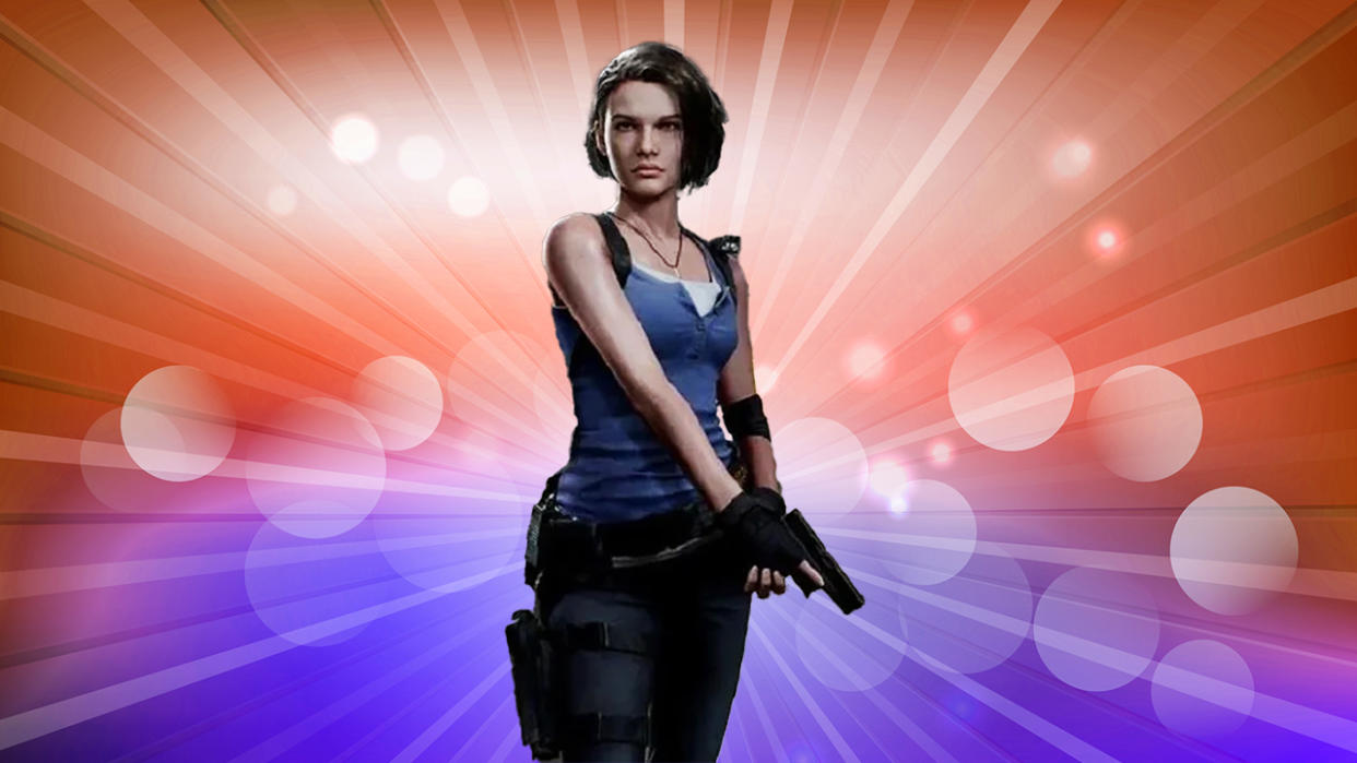  Resident Evil 3 Remake on colourful background. 