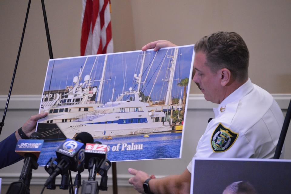 The yacht called the "Princess of Palau" owned by John Manchec, 78, who Sheriff Eric Flowers said concocted a failed jail escape while awaiting trial on child pornography possession charges from a 2014 investigation.