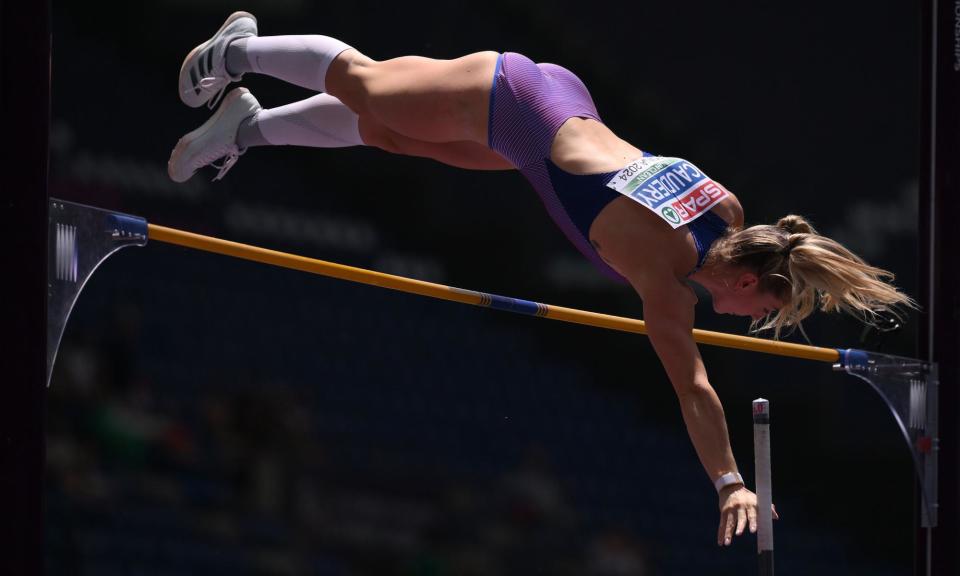 <span>Molly Caudery clears 4.50m to qualify for Monday’s final, where she will be a big favourite.</span><span>Photograph: Nikola Krstic/Shutterstock</span>