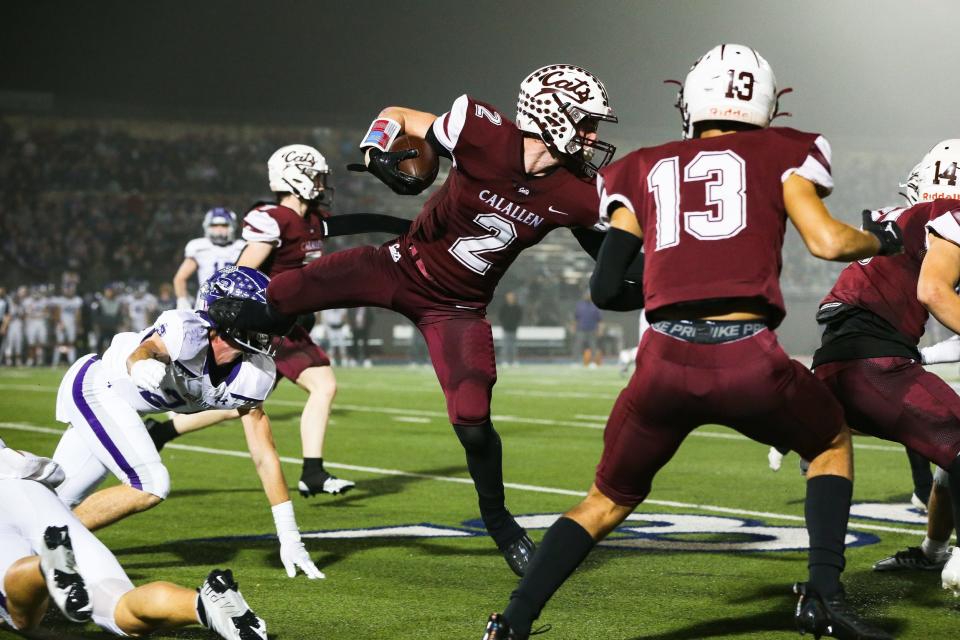 Calallen competes in a high school football playoff game against Boerne at Alamo Stadium on Friday, Dec. 2, 2022 in San Antonio, Texas.