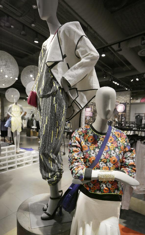 This March 6, 2014 photo shows spring fashions displayed at the Neiman Marcus NorthPark Center store in Dallas. (AP Photo/LM Otero)