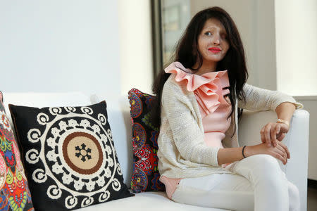 Indian model Reshma Quereshi, 19, sits during an interview in Manhattan, New York, U.S., September 7, 2016. Picture taken September 7, 2016. REUTERS/Shannon Stapleton