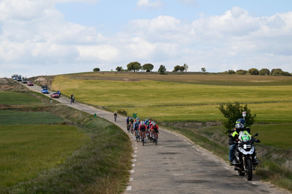 LERMA SPAIN  MAY 19 Demi Vollering of The Netherlands and Marlen Reusser of Switzerland and Team SD Worx lead the breakaway during the 8th Vuelta a Burgos Feminas 2023 Stage 2 a 1189km stage from Sotresgudo to Lerma  UCIWWT  on May 19 2023 in Lerma Spain Photo by Dario BelingheriGetty Images
