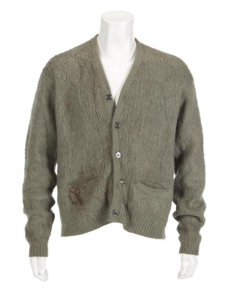 cobain unplugged sweater Kurt Cobains unwashed MTV Unplugged sweater to be auctioned off