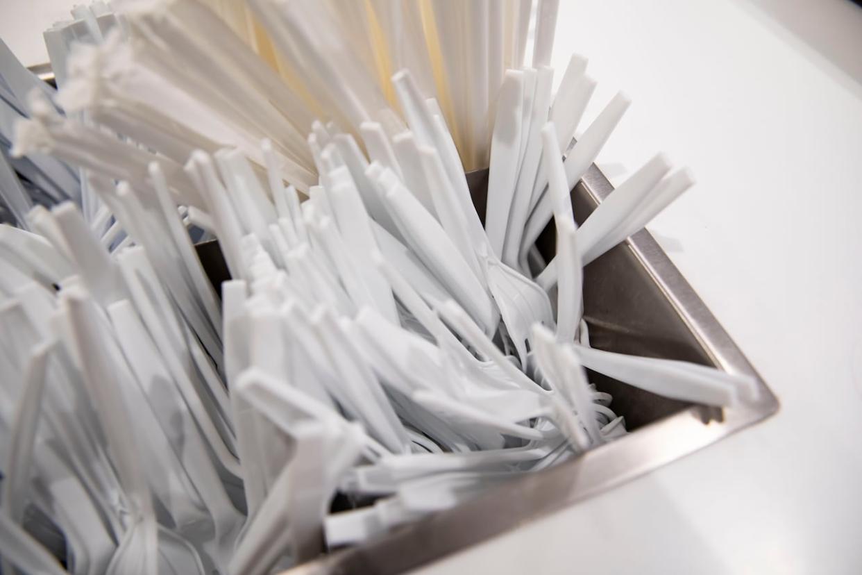 Single use plastic cutlery. (Michael Wilson/CBC - image credit)