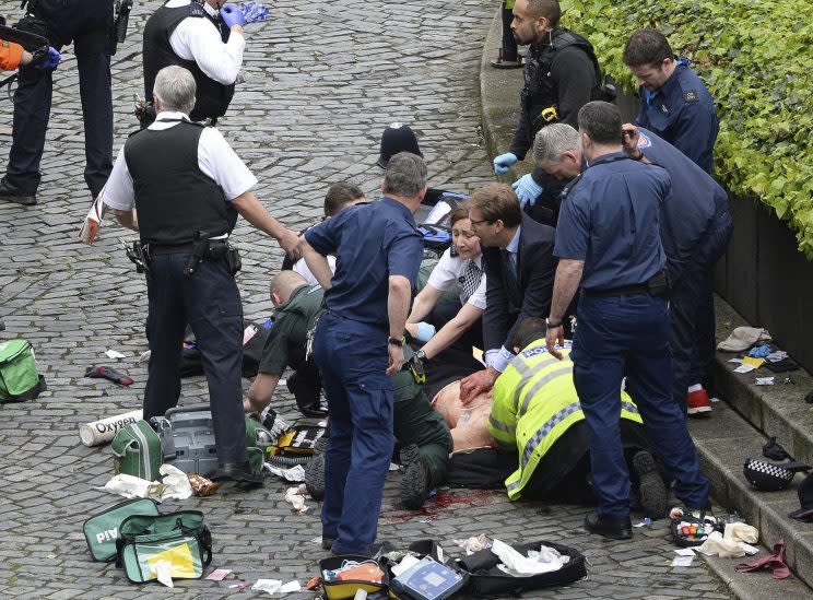 Tobias Ellwood MP was one of those to try and help victims of the attack