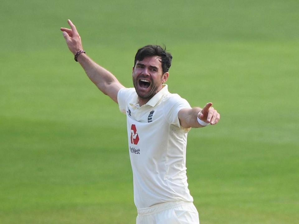 James Anderson celebrates taking the wicket of Pakistan's Shan Masood: Reuters