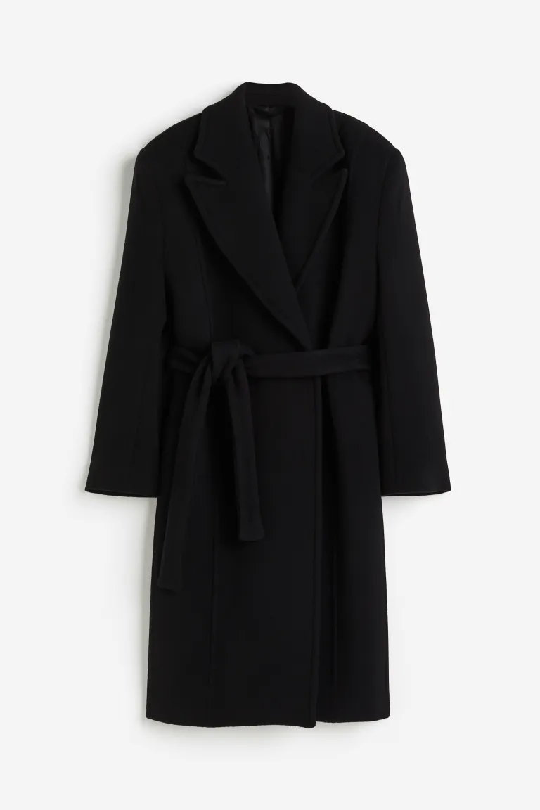 H&M Studio Wool-Blend Tie-Belt Coat