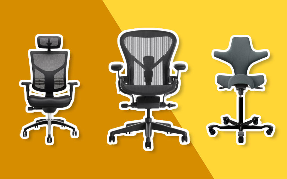 best ergonomic office chairs on colored background