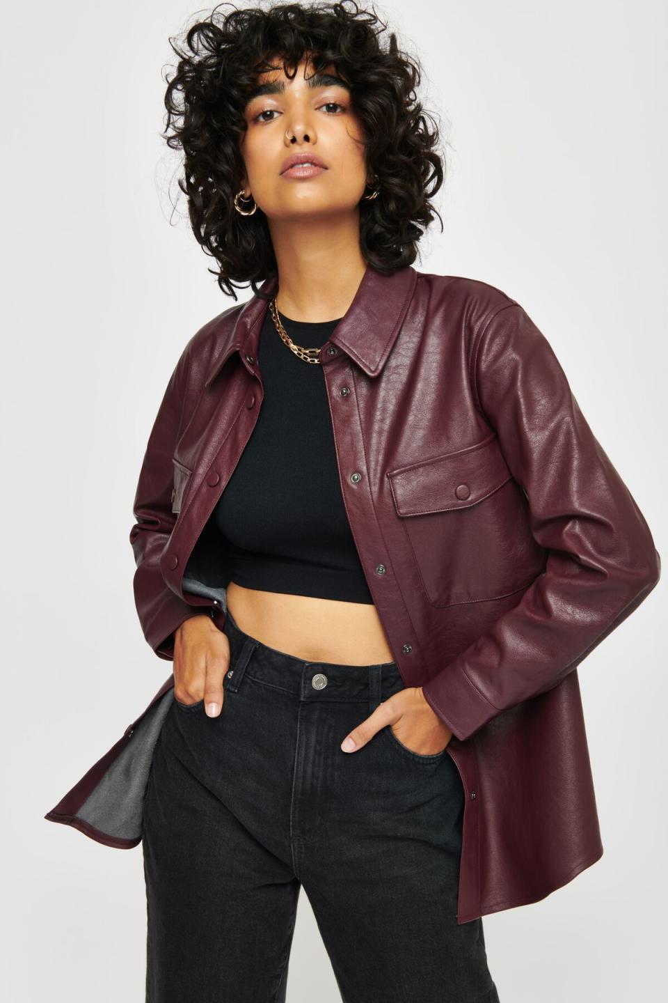 Brooklyn Faux Leather Shacket