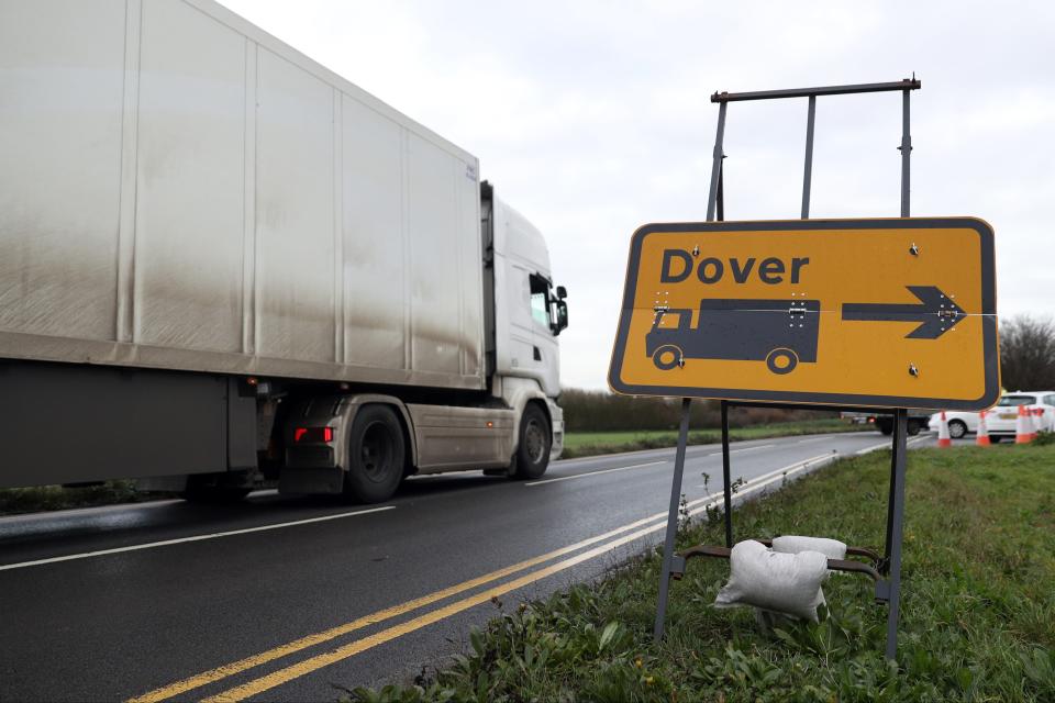 <p>Truckers are spending longer on average at UK ports, new data has shown (PA)</p> (PA)