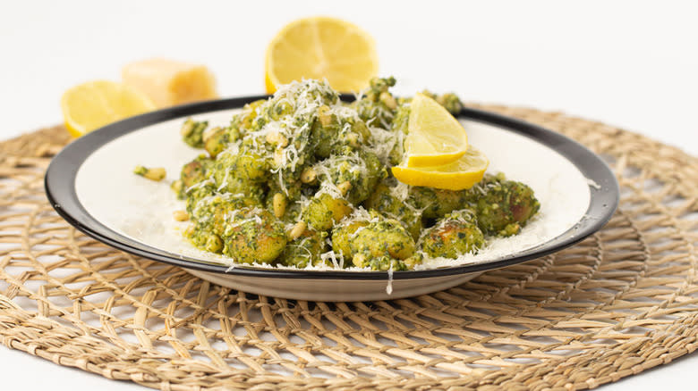 plate of pesto gnocchi