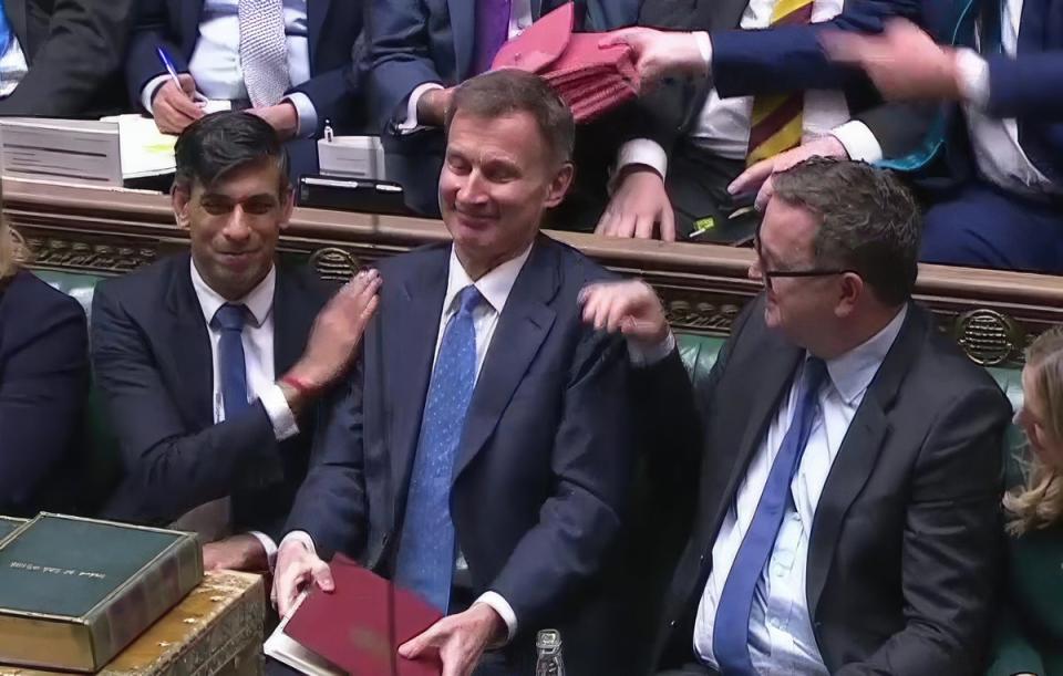 Chancellor Jeremy Hunt after delivering his autumn statement in the House of Commons (BBC TV)