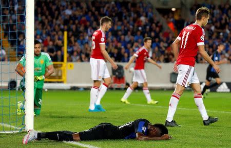 Football - Club Brugge v Manchester United - UEFA Champions League Qualifying Play-Off Second Leg - Jan Breydel Stadium, Bruges, Belgium - 26/8/15 Club Brugge's Abdoulay Diaby looks dejected Action Images via Reuters / Carl Recine Livepic