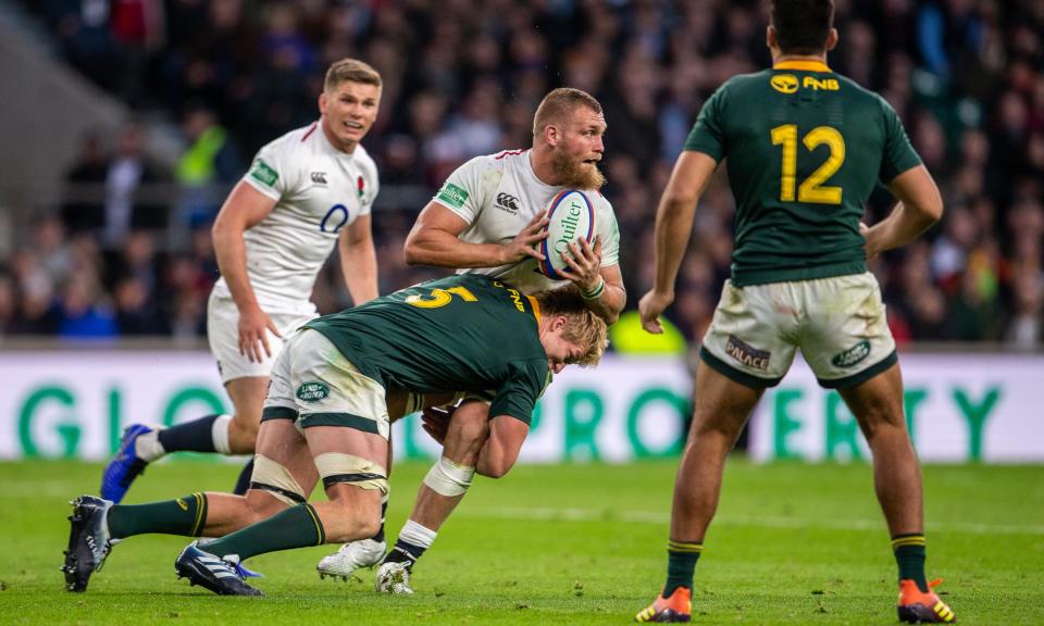 Brad Shields was used in the wide channels by England when the Test against South Africa opened up after half-time.