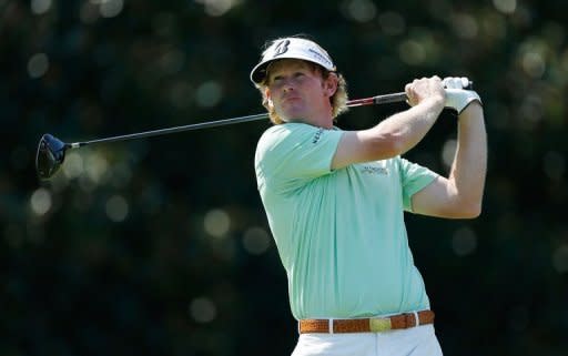 Brandt Snedeker watches his tee shot on the fifth hole during the third round of the Tour Championship at East Lake Golf Club in Atlanta, Georgia. Snedeker shot a bogey-free 64