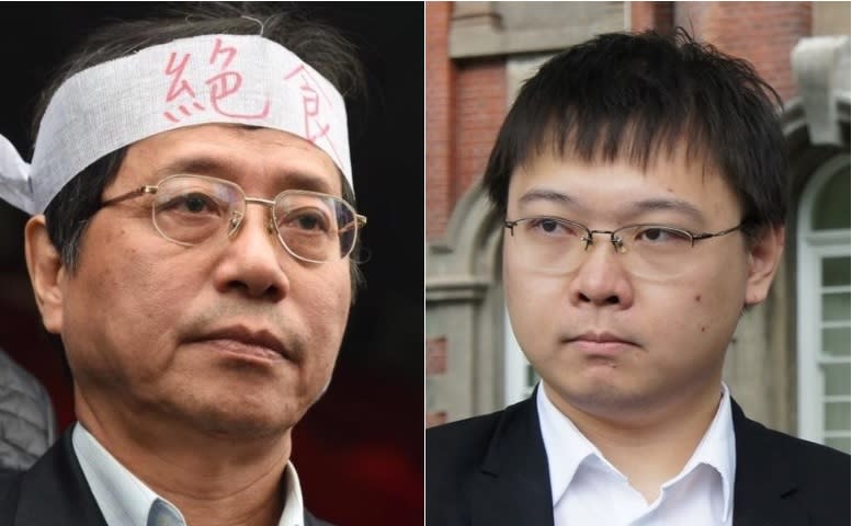 全國公務人員協會榮譽理事長李來希、挺核人士黃士修。   圖：新頭殼合成