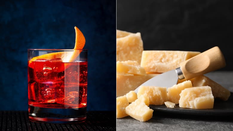 negroni and cheese board