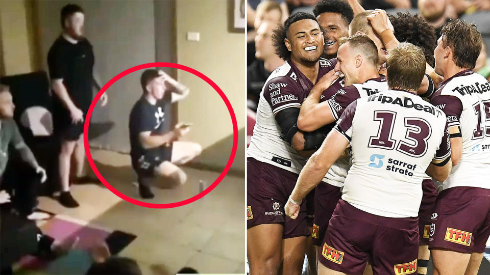 This young punter, pictured here missing out on $6000 thanks to Manly. 