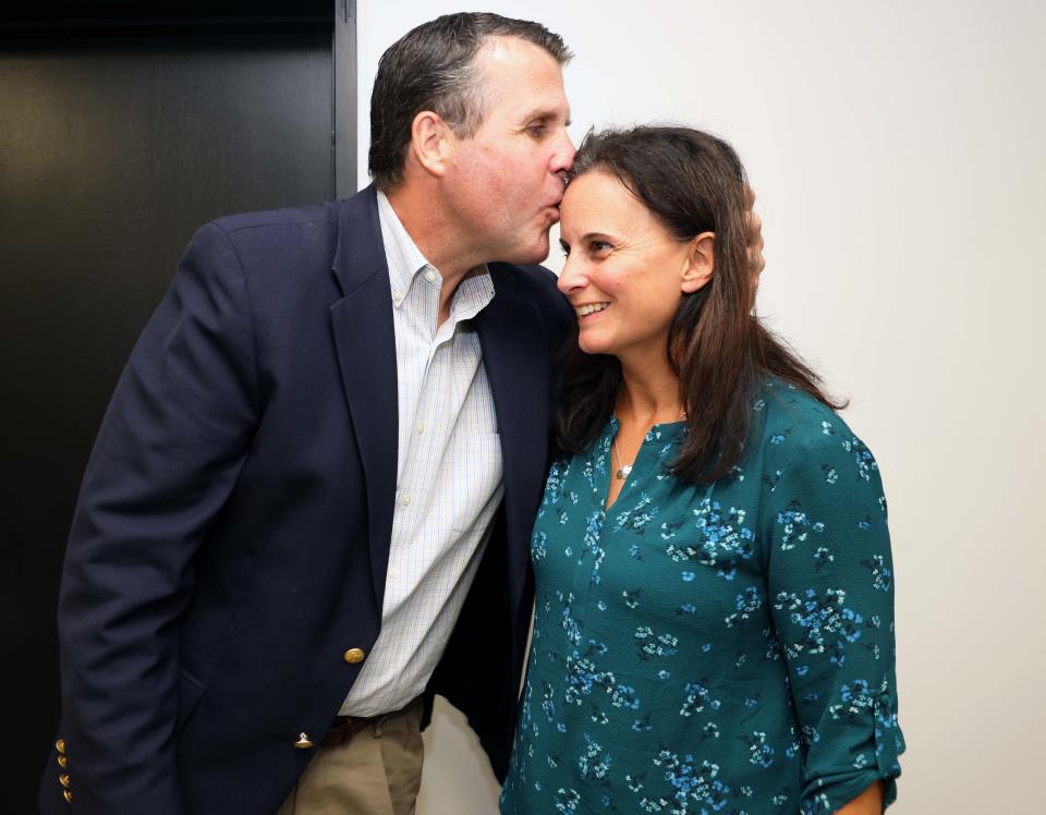 Mayor Robert Sullivan and wife Maria Sullivan at campaign headquarters on Tuesday, Sept. 19, 2023.