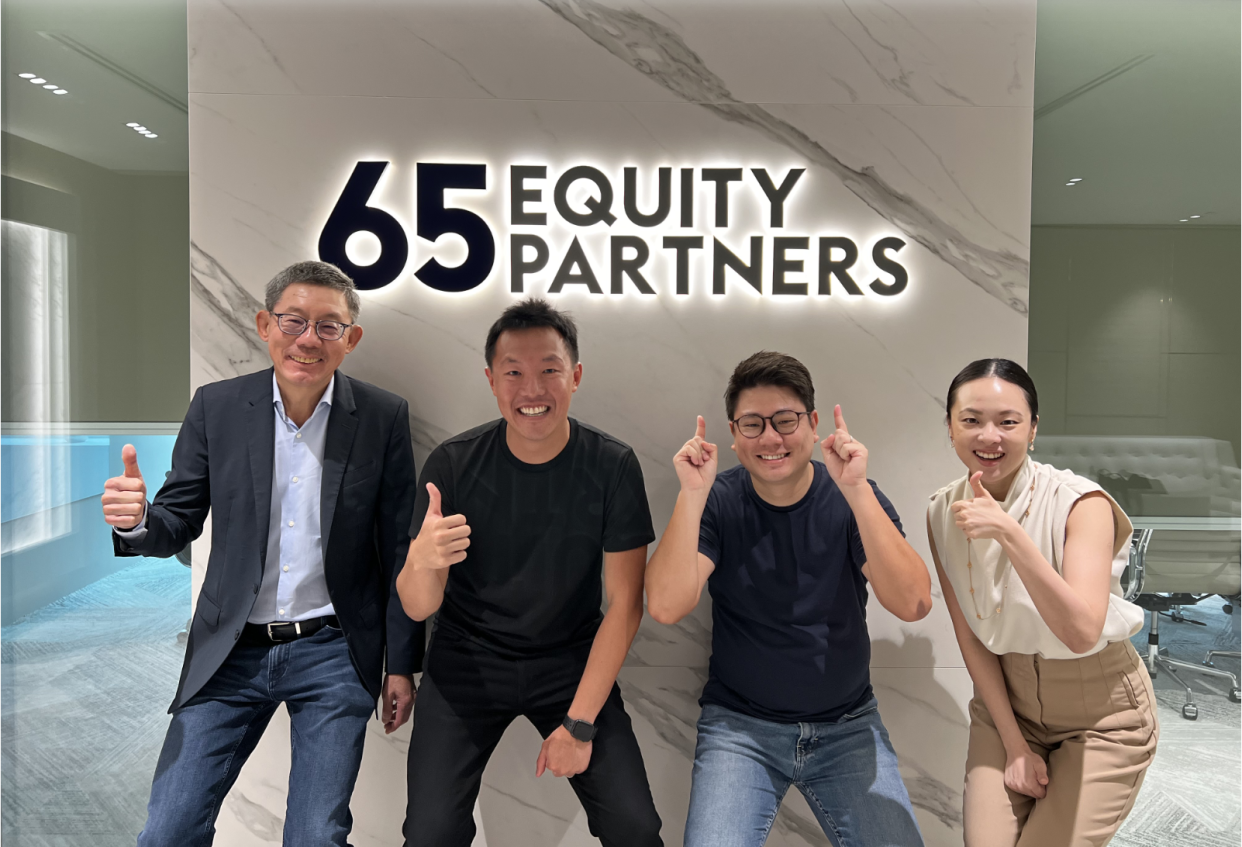 From left: 65 Equity Partners’ Tan Chong Lee , ShopBack’s Henry Chan and Joel Leong and Adrienne Teh from 65 Equity. (PHOTO: ShopBack)