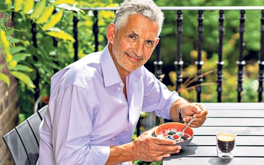 Professor Tim Spector, with his late-morning healthy breakfast and black coffee - Andrew Crowley