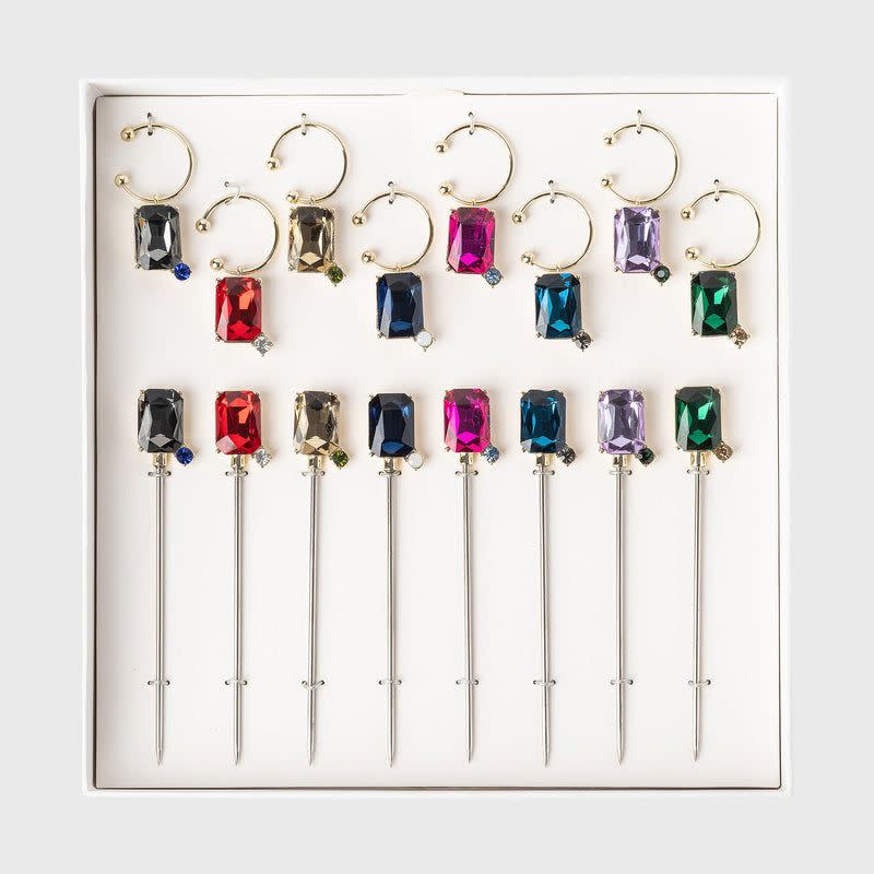 27) Gem Cocktail Picks and Charms