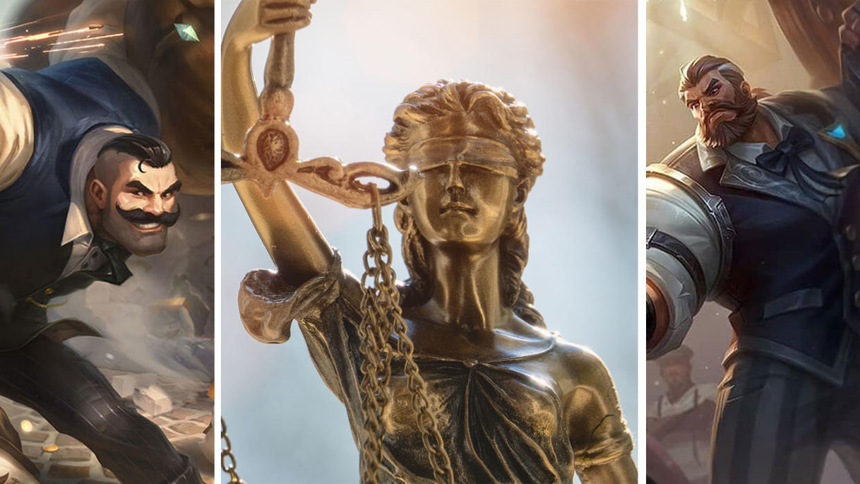 Riot Games' Braum, Statue of Lady Justice, MLBB's Baxter