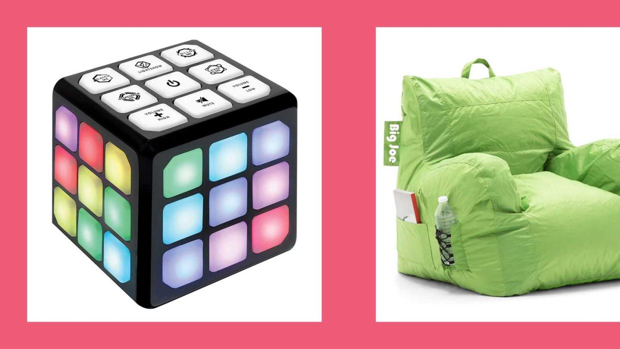 11 year old gift ideas, including bean bag chair and digital rubik's cube